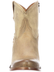 Lucchese M6006 Womens Avery Cross Stitch Bootie Pearl Bone front view. If you need any assistance with this item or the purchase of this item please call us at five six one seven four eight eight eight zero one Monday through Saturday 10:00a.m EST to 8:00 p.m EST