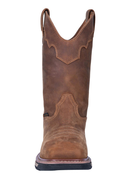 Dan Post DP69482 Mens Blayde Steel Toe Work Boots Saddle Tan front view. If you need any assistance with this item or the purchase of this item please call us at five six one seven four eight eight eight zero one Monday through Saturday 10:00a.m EST to 8:00 p.m EST