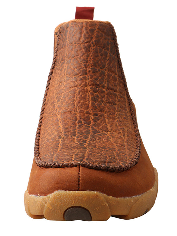 Twisted X MDMG004 Mens 4 Inch Chelsea Driving Moc Tan Spice front and side view. If you need any assistance with this item or the purchase of this item please call us at five six one seven four eight eight eight zero one Monday through Saturday 10:00a.m EST to 8:00 p.m EST