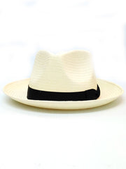 Stetson TSREWD-292481 Genuine Panama Straw Fedora Hat Reward Natural front view. If you need any assistance with this item or the purchase of this item please call us at five six one seven four eight eight eight zero one Monday through Saturday 10:00a.m EST to 8:00 p.m EST