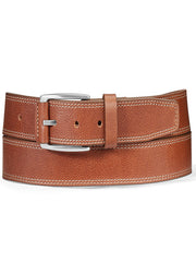 Brighton M21833 M21834 Mens San Remo Leather Belt Brown front view. If you need any assistance with this item or the purchase of this item please call us at five six one seven four eight eight eight zero one Monday through Saturday 10:00a.m EST to 8:00 p.m EST