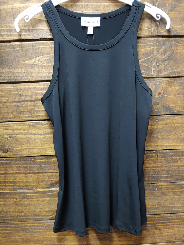 Veronica M TF-1210 Womens Bradley Stretch Swing Ity Tank Black front view. If you need any assistance with this item or the purchase of this item please call us at five six one seven four eight eight eight zero one Monday through Saturday 10:00a.m EST to 8:00 p.m EST