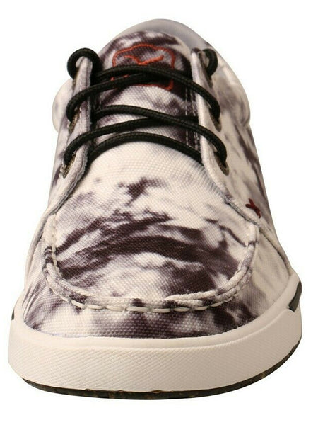 Twisted X WCA0041 Womens Casual Lace Up Shoes Black White Tie Dye front view. If you need any assistance with this item or the purchase of this item please call us at five six one seven four eight eight eight zero one Monday through Saturday 10:00a.m EST to 8:00 p.m EST