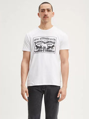 Levis 224950046 Mens Two-Horse Pull Graphic Tee Shirt White FRONT
