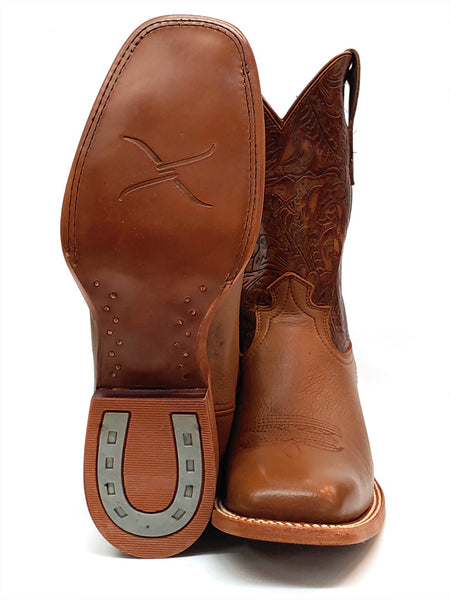 Twisted X WRAL015 Womens Rancher WS Toe 11 Inch Boot Tan front and sole view.If you need any assistance with this item or the purchase of this item please call us at five six one seven four eight eight eight zero one Monday through Saturday 10:00a.m EST to 8:00 p.m EST
