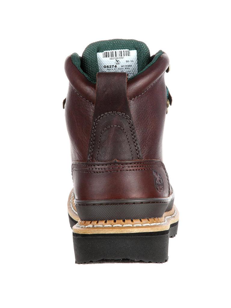 Georgia G6274 Mens Giant Work Boot Brown front and side view. If you need any assistance with this item or the purchase of this item please call us at five six one seven four eight eight eight zero one Monday through Saturday 10:00a.m EST to 8:00 p.m EST