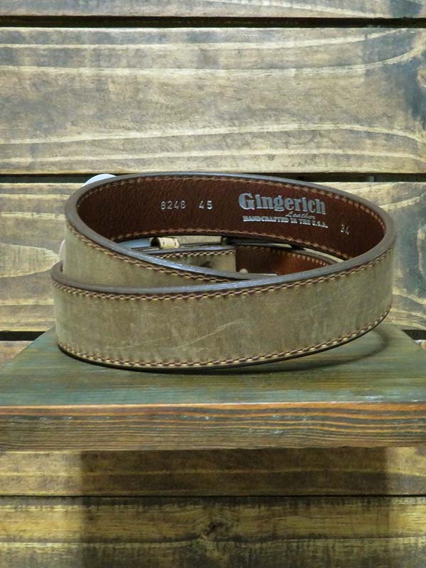 Gingerich 824645 Distressed Leather Belt Brown front view