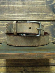 Gingerich 8246-45 Mens Austin Oil Tanned Leather Belt Distressed Brown alternate front view. If you need any assistance with this item or the purchase of this item please call us at five six one seven four eight eight eight zero one Monday through Saturday 10:00a.m EST to 8:00 p.m EST