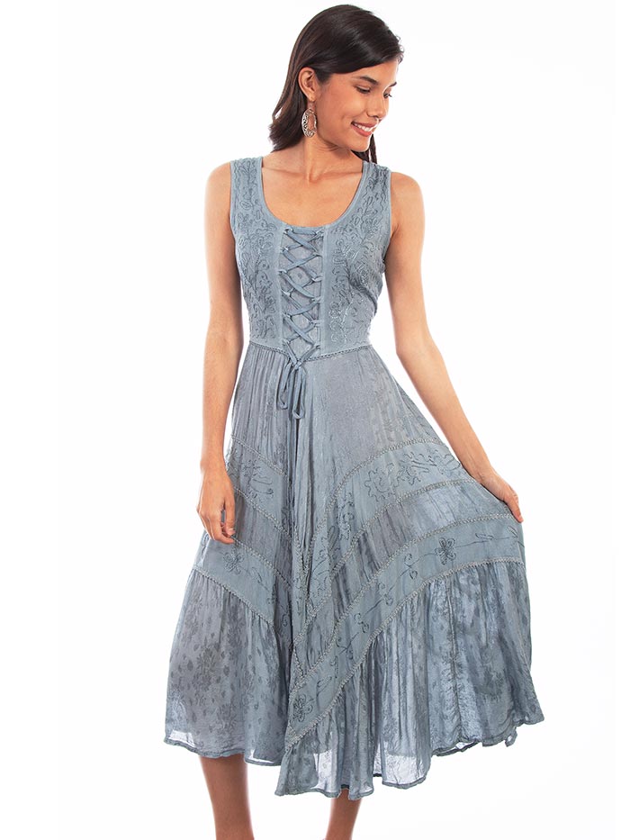 Scully HC118-ASG Womens Lace Up Dress Ash Grey front view. If you need any assistance with this item or the purchase of this item please call us at five six one seven four eight eight eight zero one Monday through Saturday 10:00a.m EST to 8:00 p.m EST