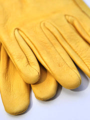 HD Xtreme Work H2110408 Mens Deer Skin Leather Gloves Tan close up. If you need any assistance with this item or the purchase of this item please call us at five six one seven four eight eight eight zero one Monday through Saturday 10:00a.m EST to 8:00 p.m EST