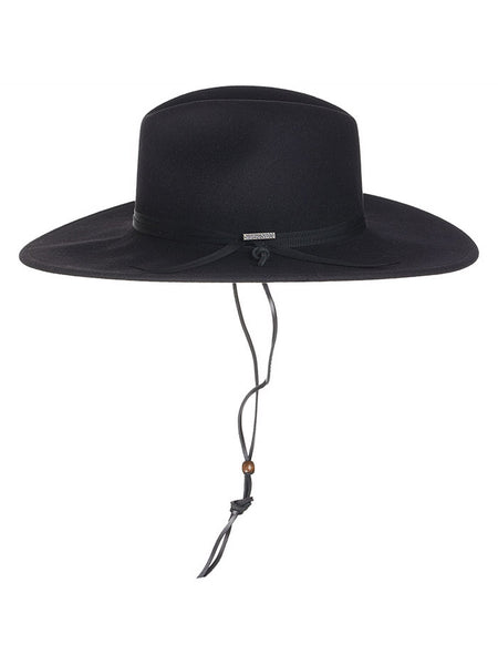 Stetson OWHODN-024007 HOLDEN Crushable Water Resistant Wool Hat Black side view. If you need any assistance with this item or the purchase of this item please call us at five six one seven four eight eight eight zero one Monday through Saturday 10:00a.m EST to 8:00 p.m EST
