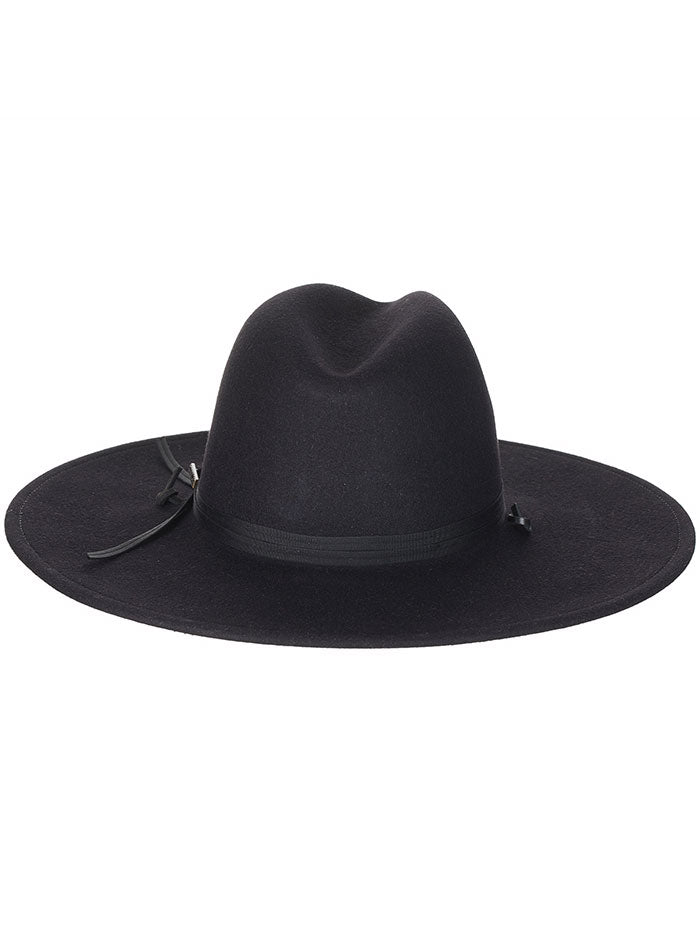 Stetson OWHODN-024007 HOLDEN Crushable Water Resistant Wool Hat Black front and side view. If you need any assistance with this item or the purchase of this item please call us at five six one seven four eight eight eight zero one Monday through Saturday 10:00a.m EST to 8:00 p.m EST