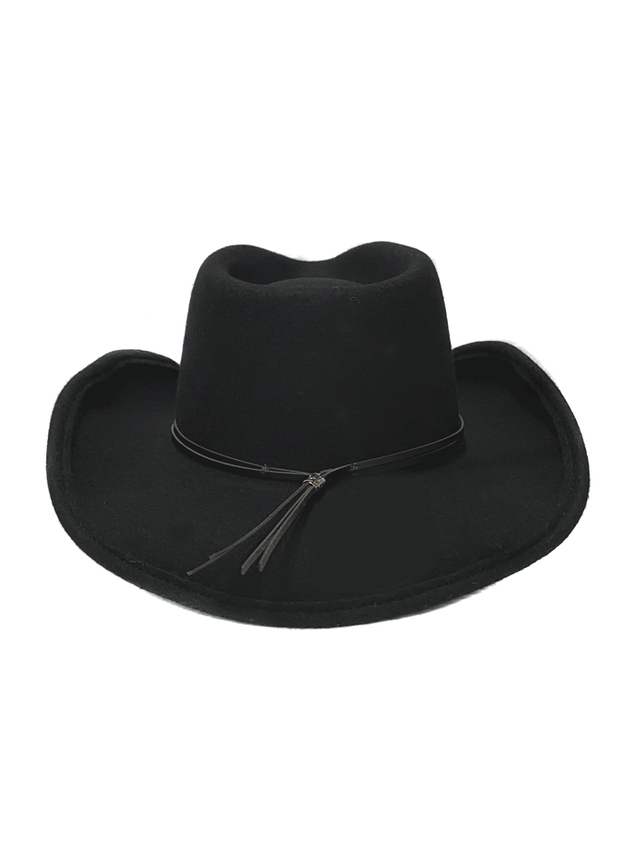 Stetson TWHWDR-833207 HOLLYWOOD DRIVE Wool Crushable Western Hat Black front and side view. If you need any assistance with this item or the purchase of this item please call us at five six one seven four eight eight eight zero one Monday through Saturday 10:00a.m EST to 8:00 p.m EST