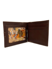 Brighton M1125 Mens Devonshire Money Clip Wallet Brown inside view. If you need any assistance with this item or the purchase of this item please call us at five six one seven four eight eight eight zero one Monday through Saturday 10:00a.m EST to 8:00 p.m EST