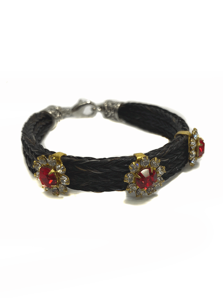 Fashionwest HH84R-1-BKRD Womens Horsehair Bracelet Red front view