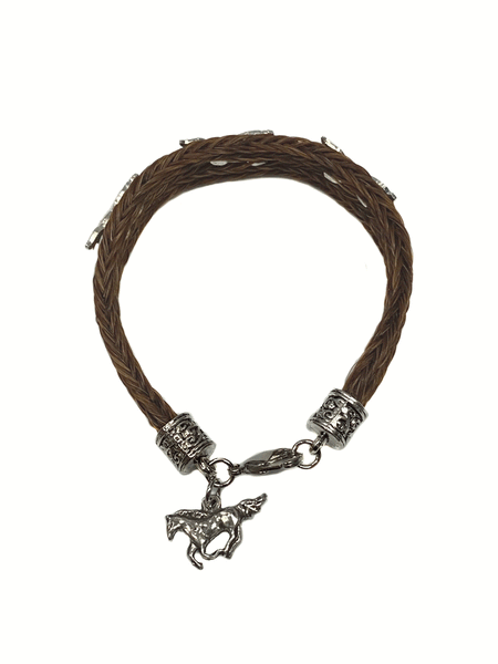 Fashionwest HH84F-21 Womens Horsehair Bracelet Brown view from above
