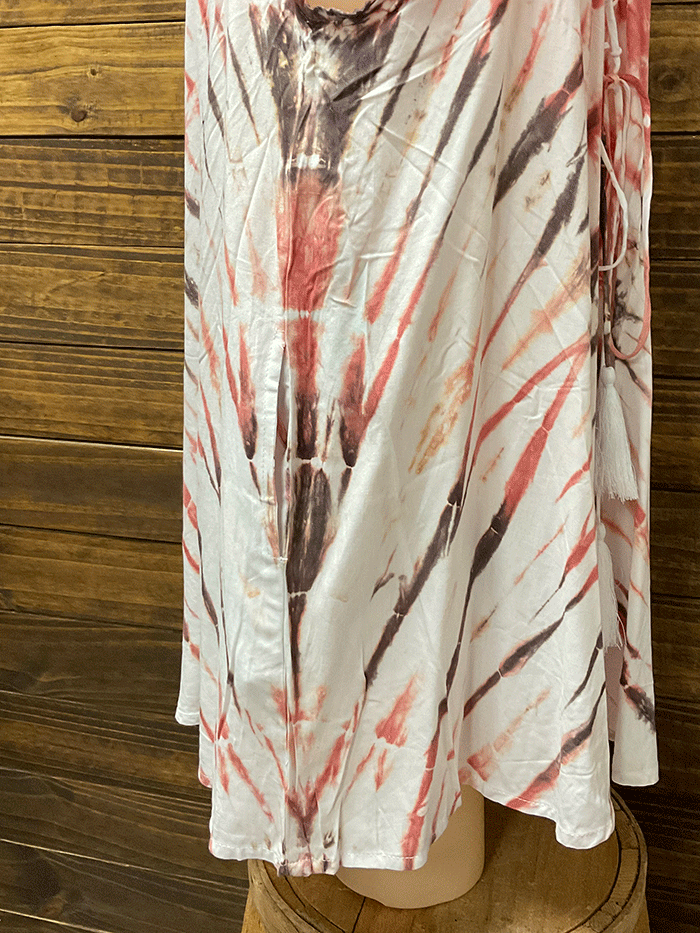 Travida 6007-846 Womens Perry Romper Earth Jagged Tie Dye front view. If you need any assistance with this item or the purchase of this item please call us at five six one seven four eight eight eight zero one Monday through Saturday 10:00a.m EST to 8:00 p.m EST