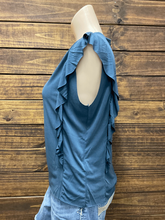 Ariat 10044993 Womens Washed Jersey Sleeveless Tank Midnight Navy front view. If you need any assistance with this item or the purchase of this item please call us at five six one seven four eight eight eight zero one Monday through Saturday 10:00a.m EST to 8:00 p.m EST