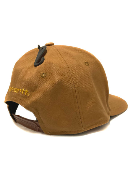 Carhartt 101604-211 Firm Duck Flat Brim Cap Brown side and  back view. If you need any assistance with this item or the purchase of this item please call us at five six one seven four eight eight eight zero one Monday through Saturday 10:00a.m EST to 8:00 p.m EST
