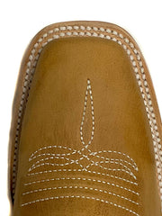 Circle G J7125 Kids Teenage Embroidery Square Toe Boot Tan And White toe view from above. If you need any assistance with this item or the purchase of this item please call us at five six one seven four eight eight eight zero one Monday through Saturday 10:00a.m EST to 8:00 p.m EST