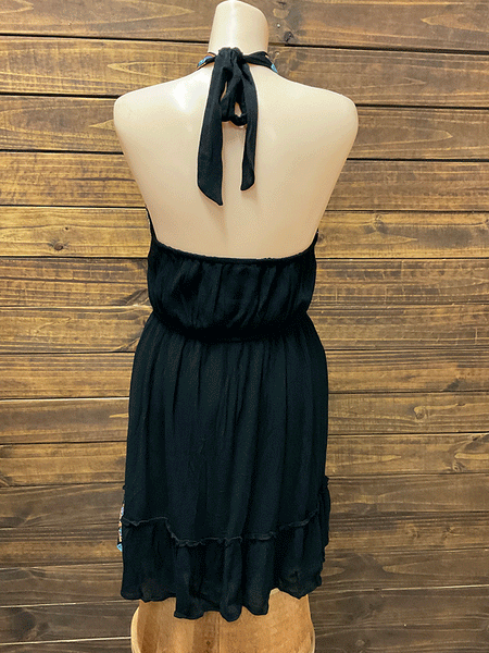 Andree by Unit 94477 Womens Savanna Jane Halter Dress Embroidery Black back view. If you need any assistance with this item or the purchase of this item please call us at five six one seven four eight eight eight zero one Monday through Saturday 10:00a.m EST to 8:00 p.m EST