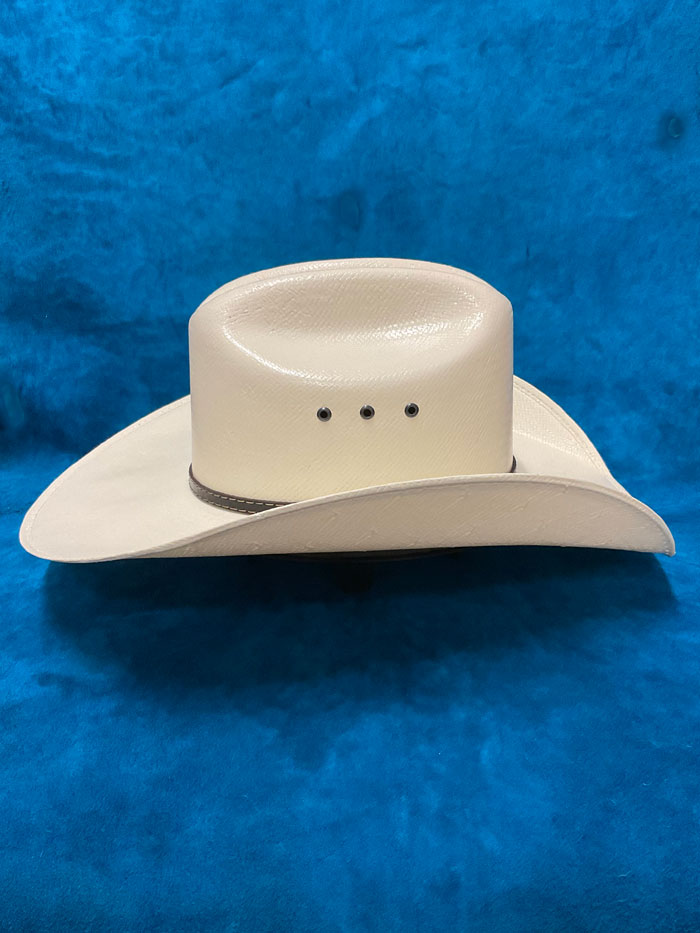 Justin JS1356BKHL4004 20X BLACK HILLS Straw Cowboy Hat Ivory front and side view. If you need any assistance with this item or the purchase of this item please call us at five six one seven four eight eight eight zero one Monday through Saturday 10:00a.m EST to 8:00 p.m EST