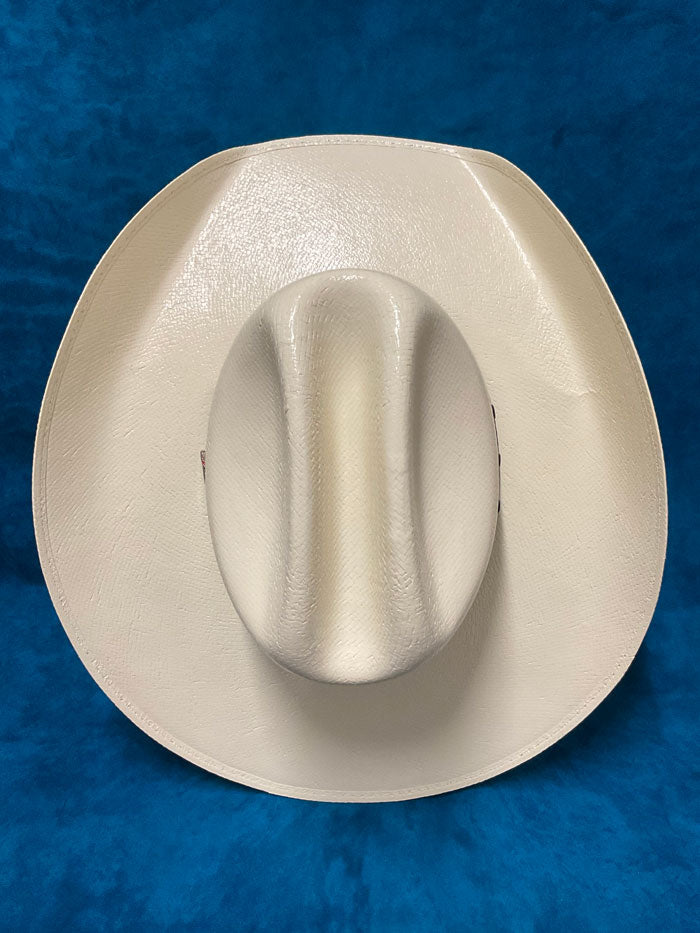 Justin JS1356BKHL4004 20X BLACK HILLS Straw Cowboy Hat Ivory front and side view. If you need any assistance with this item or the purchase of this item please call us at five six one seven four eight eight eight zero one Monday through Saturday 10:00a.m EST to 8:00 p.m EST