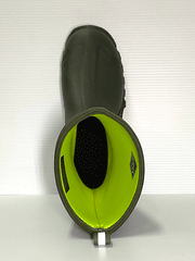 Muck EMC-300 Mens Edgewater Classic Mid Boot Moss Green toe and inside view from above