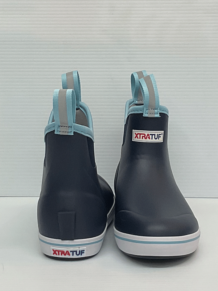 Xtratuf XWAB-201 Womens Ankle Deck Boot Navy fron side view. If you need any assistance with this item or the purchase of this item please call us at five six one seven four eight eight eight zero one Monday through Saturday 10:00a.m EST to 8:00 p.m EST