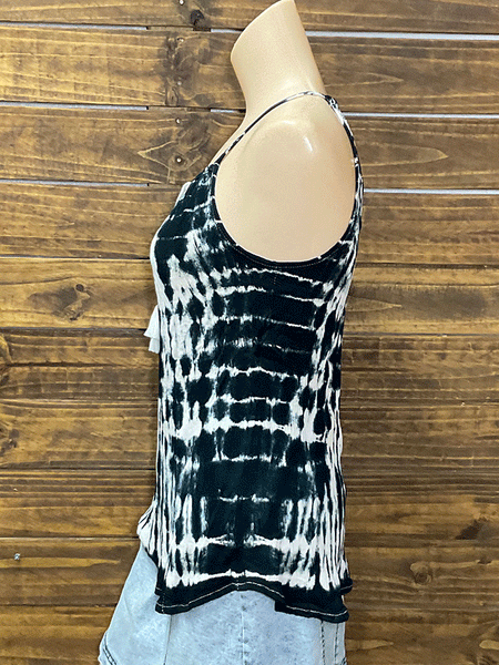 Santiki 5443-1056 Womens Darling Top Black White Bone side view. If you need any assistance with this item or the purchase of this item please call us at five six one seven four eight eight eight zero one Monday through Saturday 10:00a.m EST to 8:00 p.m EST