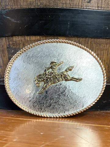 Montana Silversmiths fashion Large Team Roping German Silver Buckle Great Vintage Shape