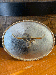 Montana Silversmiths G6128-767M Longhorn Buckle front view. If you need any assistance with this item or the purchase of this item please call us at five six one seven four eight eight eight zero one Monday through Saturday 10:00a.m EST to 8:00 p.m EST