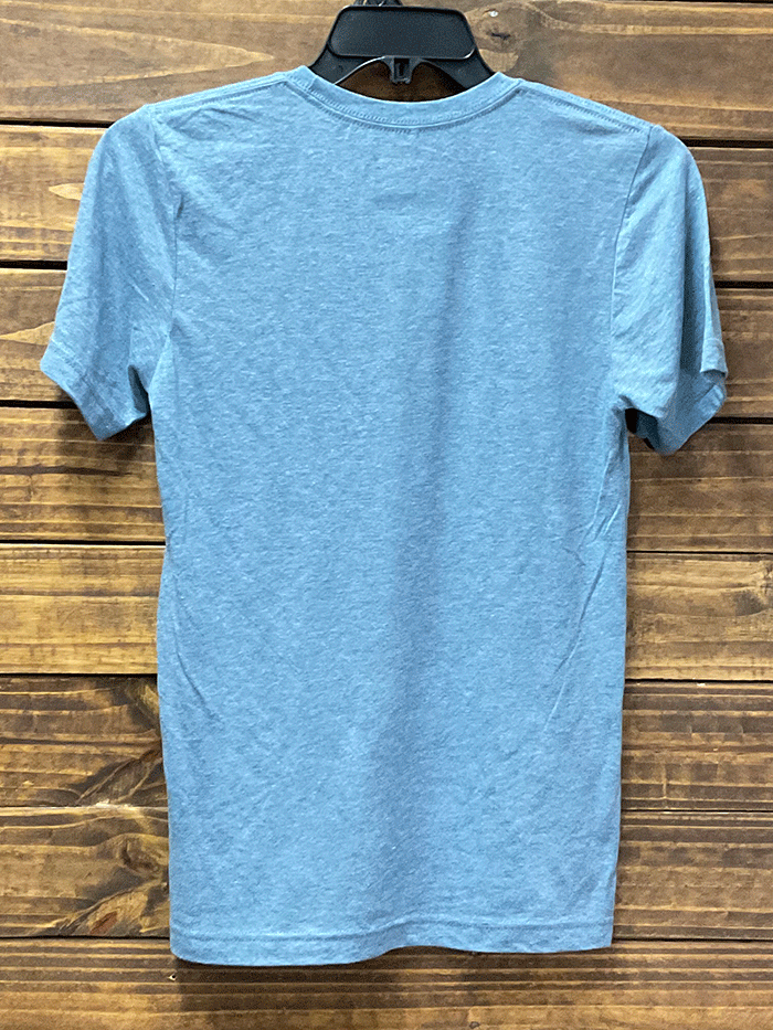 Texas True 3413 Yellowstone Take Em to the Train Station T-Shirt Denim Tri Blend Front View. If you need any assistance with this item or the purchase of this item please call us at five six one seven four eight eight eight zero one Monday through Saturday 10:00a.m EST to 8:00 p.m EST