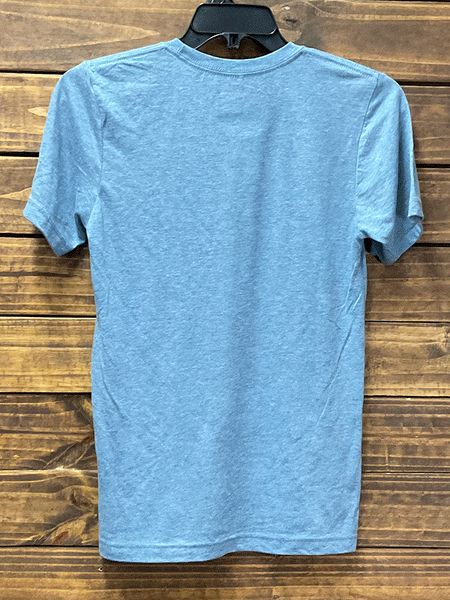 Texas True 3413 Womens Yellowstone Take Em to the Train Station Denim Tri Blend back view. If you need any assistance with this item or the purchase of this item please call us at five six one seven four eight eight eight zero one Monday through Saturday 10:00a.m EST to 8:00 p.m EST