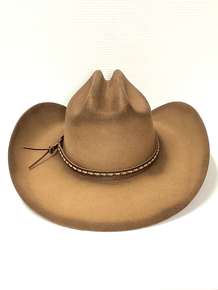 Resistol RWDRTR-JA41P5 Jason Aldean Felt Hat Collection Dirt Road Pecan front and side view. If you need any assistance with this item or the purchase of this item please call us at five six one seven four eight eight eight zero one Monday through Saturday 10:00a.m EST to 8:00 p.m EST
