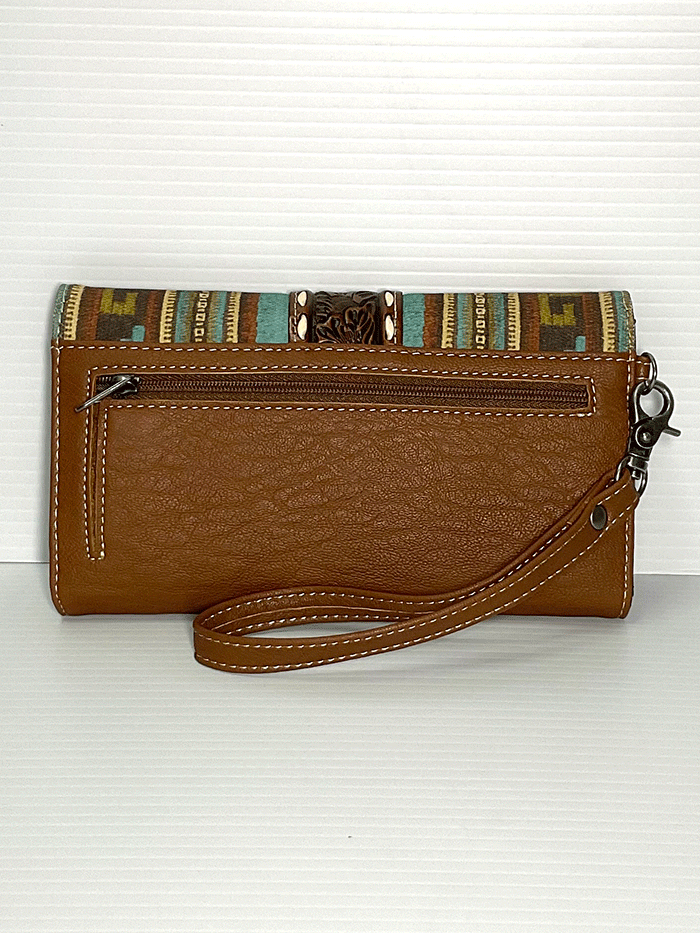 Nocona N770003697 Womens Southwest Style Clutch Wallet Multicolor front view. If you need any assistance with this item or the purchase of this item please call us at five six one seven four eight eight eight zero one Monday through Saturday 10:00a.m EST to 8:00 p.m EST
