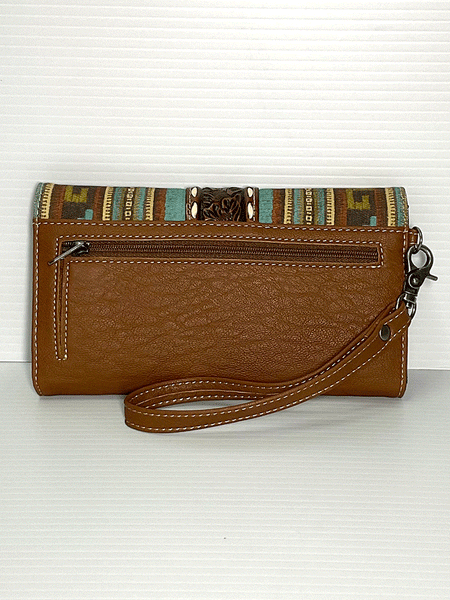 Nocona N770003697 Womens Southwest Style Clutch Wallet Multicolor back view. If you need any assistance with this item or the purchase of this item please call us at five six one seven four eight eight eight zero one Monday through Saturday 10:00a.m EST to 8:00 p.m EST