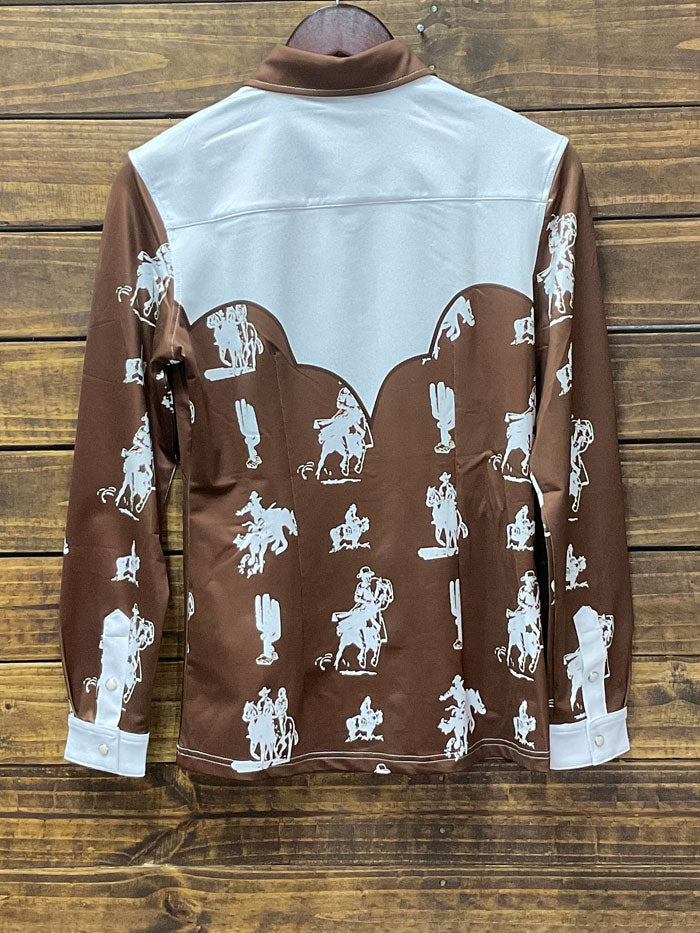 Ranch Dress'n BUCKAROO Womens Performance Rodeo Shirt Brown J.C. Western Wear Ranch Dress'n BUCKAROO Womens Performance Rodeo Shirt Brown J.C. Western Wear