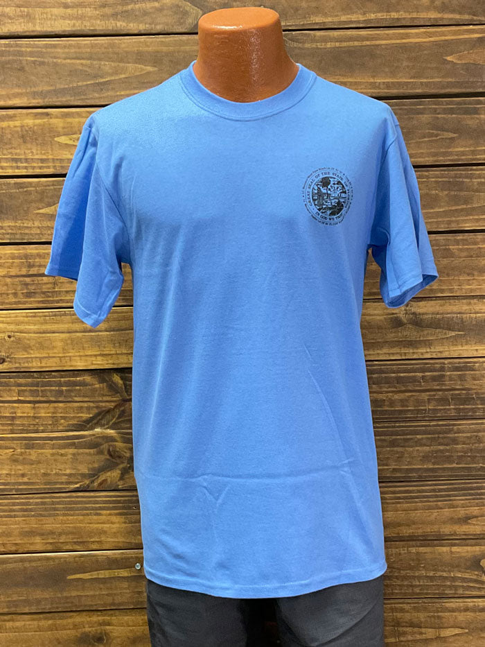 JC Western 3PC61SS Mens Swamp Lizard Short Sleeve Tees Light Blue back view. If you need any assistance with this item or the purchase of this item please call us at five six one seven four eight eight eight zero one Monday through Saturday 10:00a.m EST to 8:00 p.m EST