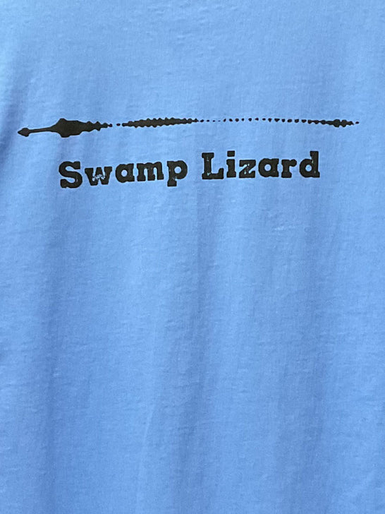 JC Western 3PC61SS Mens Swamp Lizard Short Sleeve Tees Light Blue back View Close up. If you need any assistance with this item or the purchase of this item please call us at five six one seven four eight eight eight zero one Monday through Saturday 10:00a.m EST to 8:00 p.m EST