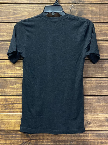 Texas True 3413 Yellowstone Take Em To The Train Station T-Shirt Charcoal Black Back View. If you need any assistance with this item or the purchase of this item please call us at five six one seven four eight eight eight zero one Monday through Saturday 10:00a.m EST to 8:00 p.m EST