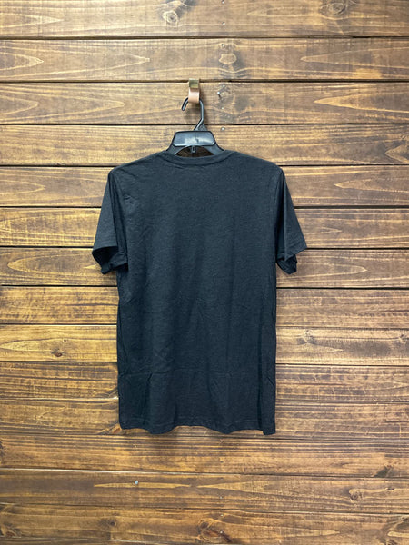 Texas True 3413 Una Mas Cerveza T-Shirt Charcoal Black back view. If you need any assistance with this item or the purchase of this item please call us at five six one seven four eight eight eight zero one Monday through Saturday 10:00a.m EST to 8:00 p.m EST