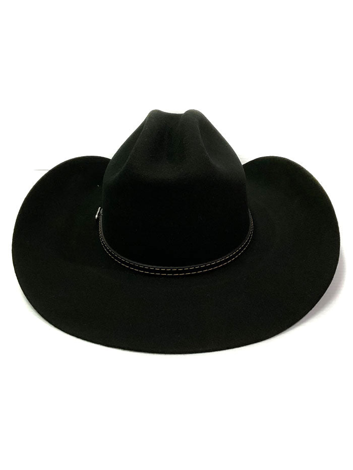 Justin JF0242BKJR40 Youth 2X Blackhills Felt Hat Black side / front view. If you need any assistance with this item or the purchase of this item please call us at five six one seven four eight eight eight zero one Monday through Saturday 10:00a.m EST to 8:00 p.m EST