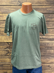 Kimes Ranch SHIELDED TRUCKER Mens Short Sleeve Tee Military Green front view