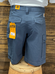 Carhartt 103542-BLS Mens Rugged Flex® Relaxed Fit Canvas Cargo Work Short Bluestone back view. If you need any assistance with this item or the purchase of this item please call us at five six one seven four eight eight eight zero one Monday through Saturday 10:00a.m EST to 8:00 p.m EST