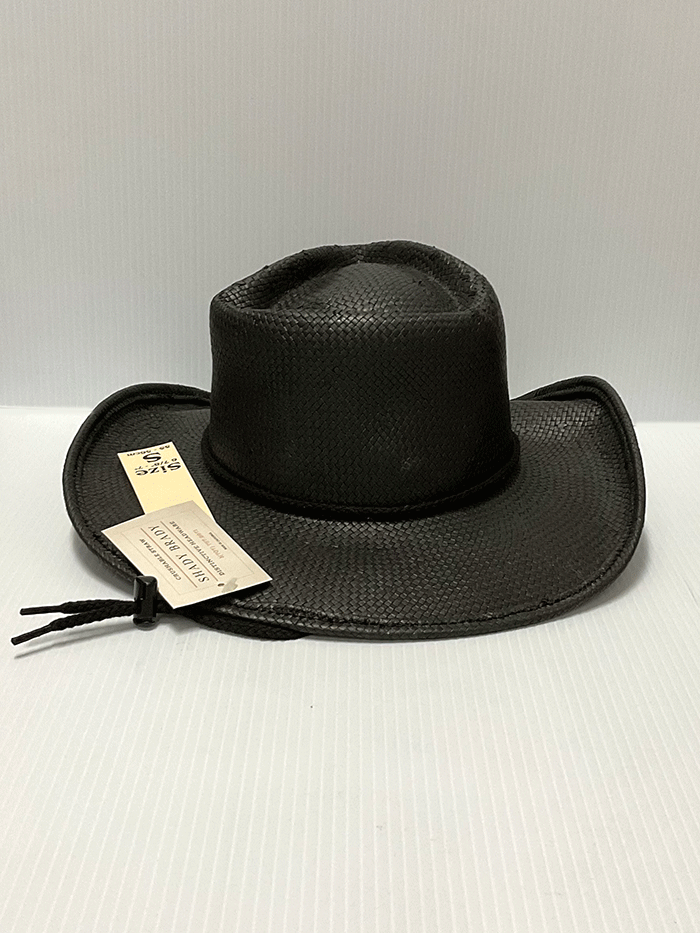 Shady Brady JULIA Runaway Bride Non-Vented Straw Hat Dark front and side view. If you need any assistance with this item or the purchase of this item please call us at five six one seven four eight eight eight zero one Monday through Saturday 10:00a.m EST to 8:00 p.m EST