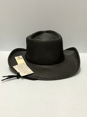 Shady Brady JULIA Runaway Bride Non-Vented Straw Hat Dark back view. If you need any assistance with this item or the purchase of this item please call us at five six one seven four eight eight eight zero one Monday through Saturday 10:00a.m EST to 8:00 p.m EST