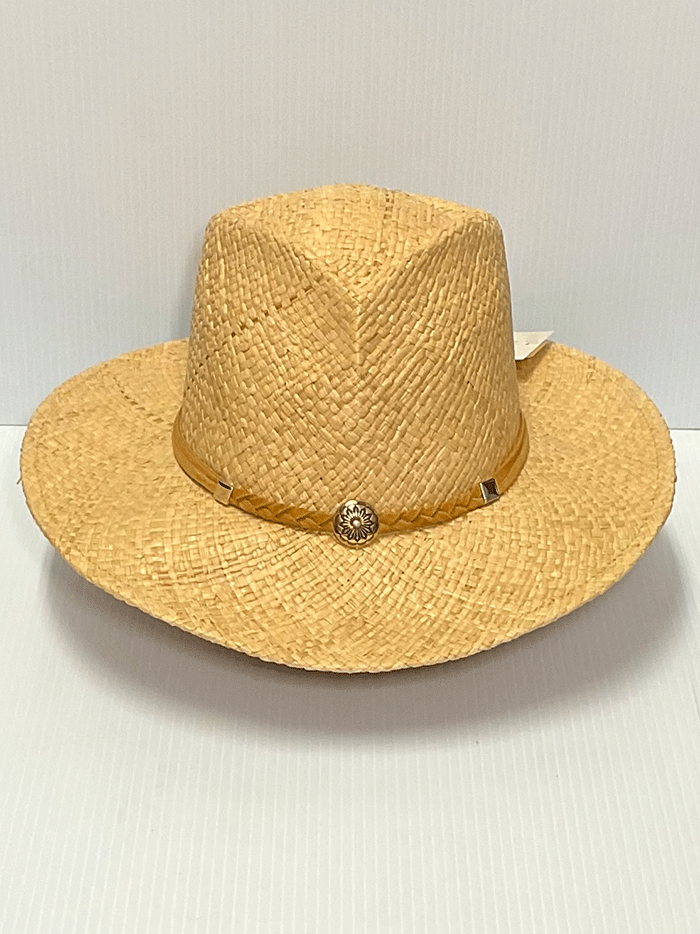 Shady Brady VOYAGER 1AD02S Non-Vented Straw Hat Natural front and side view. If you need any assistance with this item or the purchase of this item please call us at five six one seven four eight eight eight zero one Monday through Saturday 10:00a.m EST to 8:00 p.m EST