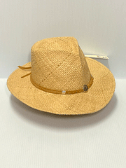 Shady Brady VOYAGER 1AD02S Non-Vented Straw Hat Natural front and side view. If you need any assistance with this item or the purchase of this item please call us at five six one seven four eight eight eight zero one Monday through Saturday 10:00a.m EST to 8:00 p.m EST
