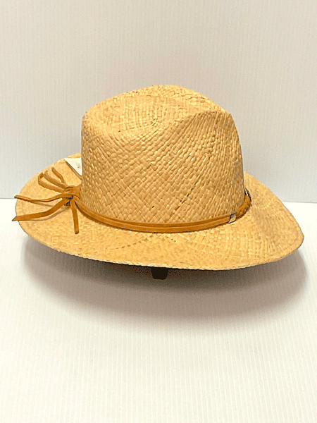 Shady Brady VOYAGER 1AD02S Non-Vented Straw Hat Natural side view. If you need any assistance with this item or the purchase of this item please call us at five six one seven four eight eight eight zero one Monday through Saturday 10:00a.m EST to 8:00 p.m EST
